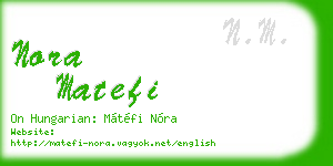 nora matefi business card